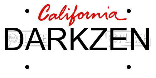 DARKZEN California License Plate