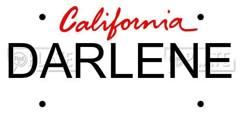 DARLENE California License Plate