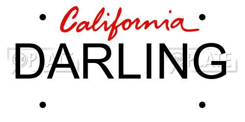 DARLING California License Plate
