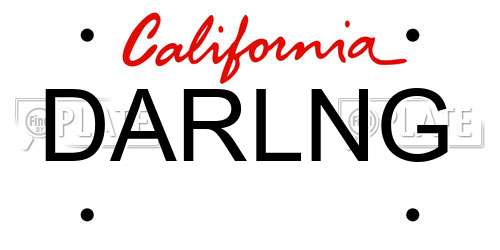 DARLNG California License Plate
