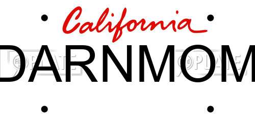 DARNMOM California License Plate