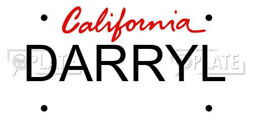 DARRYL California License Plate