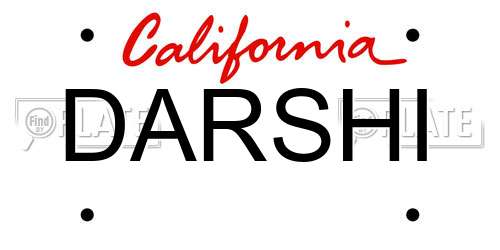 DARSHI California License Plate