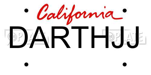 DARTHJJ California License Plate