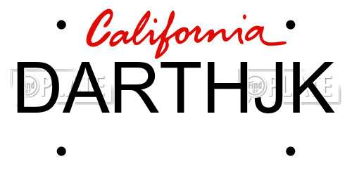 DARTHJK California License Plate