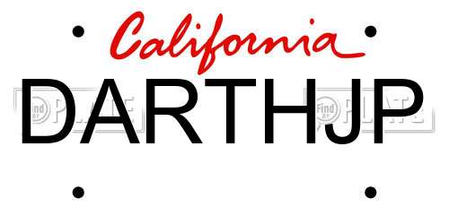 DARTHJP California License Plate