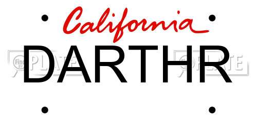 DARTHR California License Plate
