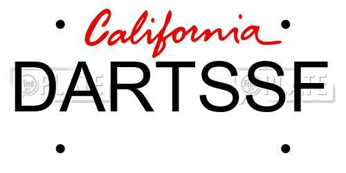 DARTSSF California License Plate