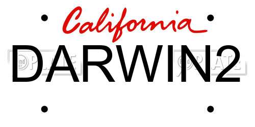 DARWIN2 California License Plate