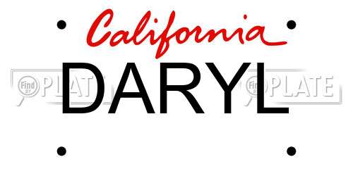 DARYL California License Plate