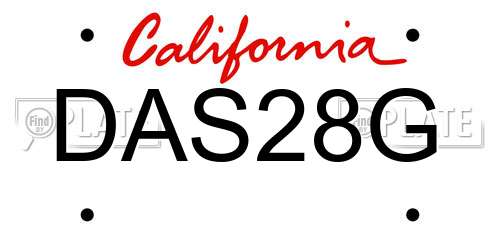 DAS28G California License Plate