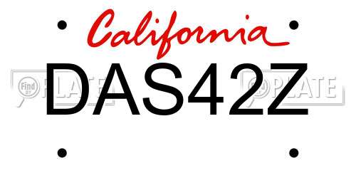 DAS42Z California License Plate