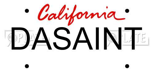 DASAINT California License Plate