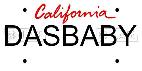 DASBABY California License Plate