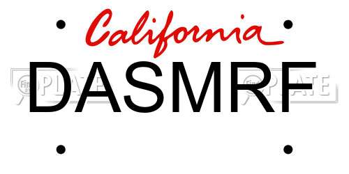 DASMRF California License Plate