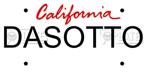 DASOTTO California License Plate