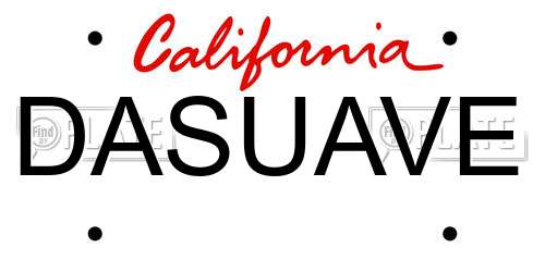 DASUAVE California License Plate
