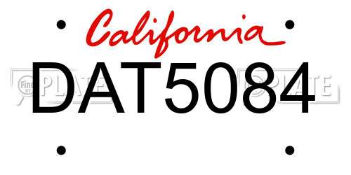 DAT5084 California License Plate
