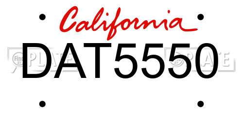 DAT5550 California License Plate