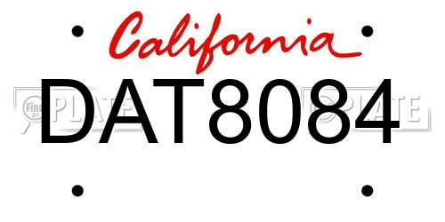 DAT8084 California License Plate