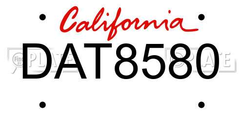 DAT8580 California License Plate