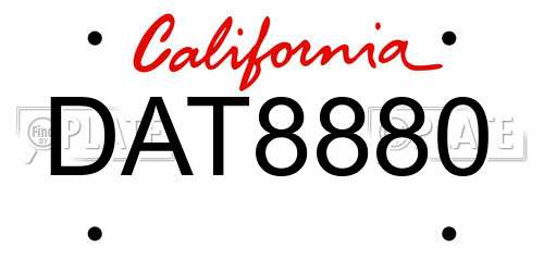 DAT8880 California License Plate