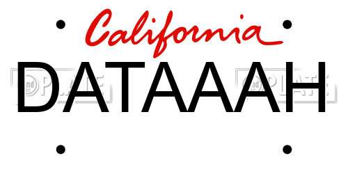 DATAAAH California License Plate