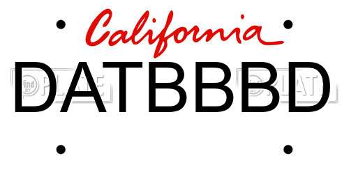 DATBBBD California License Plate