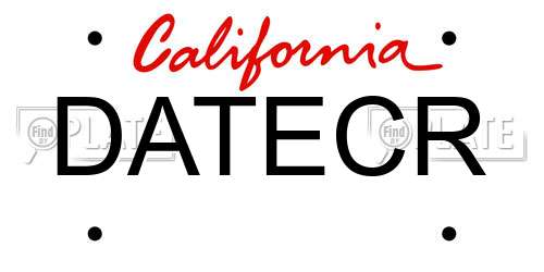 DATECR California License Plate