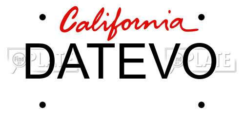 DATEVO California License Plate