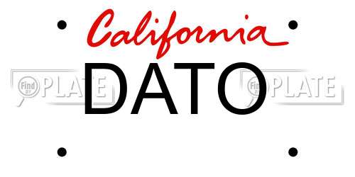 DATO California License Plate