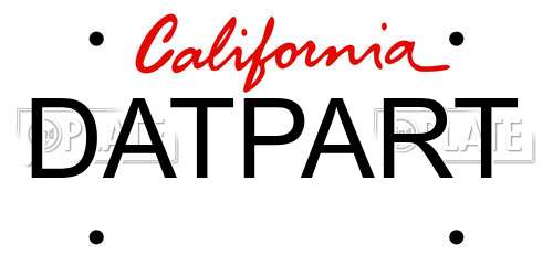 DATPART California License Plate