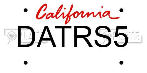 DATRS5 California License Plate