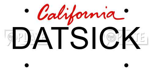 DATSICK California License Plate