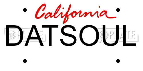 DATSOUL California License Plate