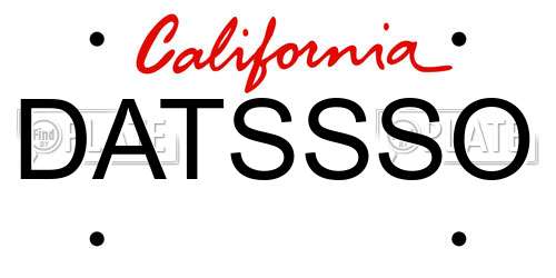 DATSSSO California License Plate