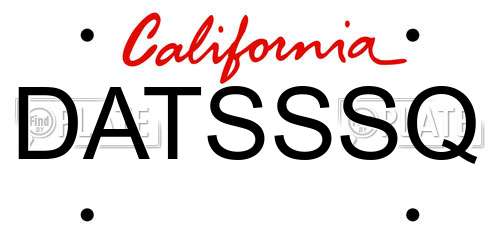 DATSSSQ California License Plate