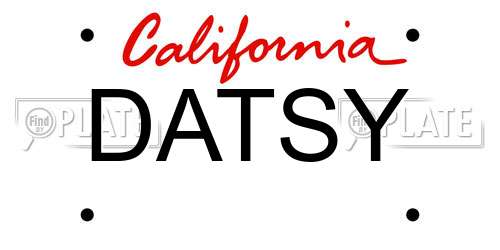 DATSY California License Plate
