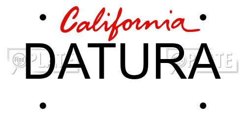 DATURA California License Plate