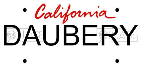 DAUBERY California License Plate