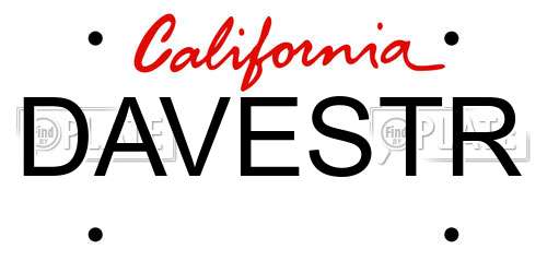 DAVESTR California License Plate