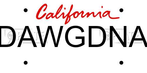 DAWGDNA California License Plate