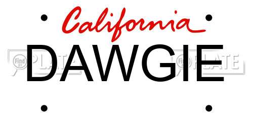 DAWGIE California License Plate
