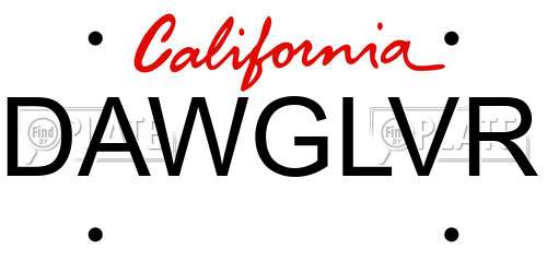 DAWGLVR California License Plate