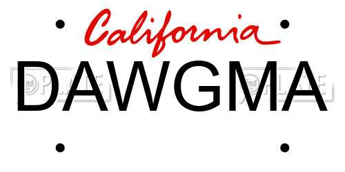 DAWGMA California License Plate