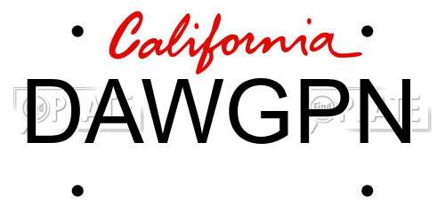 DAWGPN California License Plate