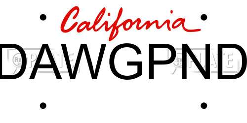 DAWGPND California License Plate