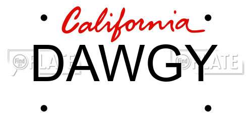 DAWGY California License Plate