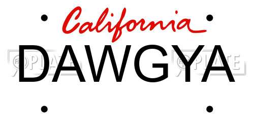 DAWGYA California License Plate