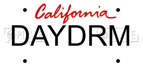 DAYDRM California License Plate